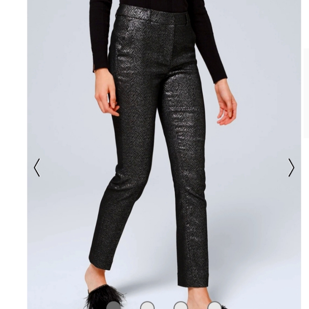 Comfort Stretch Jacquard Slim Ankle Pants